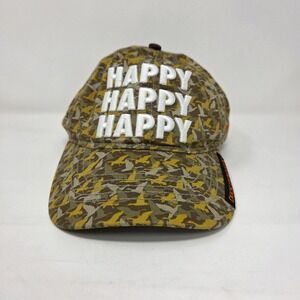 Duck Dynasty Happy Happy Happy Camo Hat Mens OSFM Orange Duck Silhouette Cap
